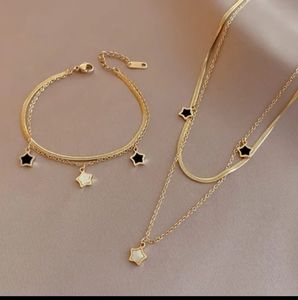 18kt Gold plated necklace and bracelet set